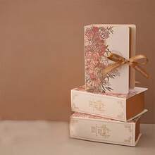 10pcs Candy Packaging Gift Boxes With Ribbons, Suitable For Christmas, Halloween, Birthday, Baby Christening, Wedding Favors, Made Of Kraft Paper Bags, Book-Shaped Storage, Candy Boxes, Gift Packaging - Multicolor - View 10