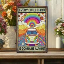 1PC 2D Flat Rustic Metal Sign John Lennon Style Slogan With Colorful Rainbow Peace Van Print Signboard Metal Wall Art Decor Humorous Retro Tin Sign Wall Art Decor, Wall Decor For BedroomGarage Kitchen Garden Decor, Home Decor Gift Ideas - Nhiều màu - Xem 7