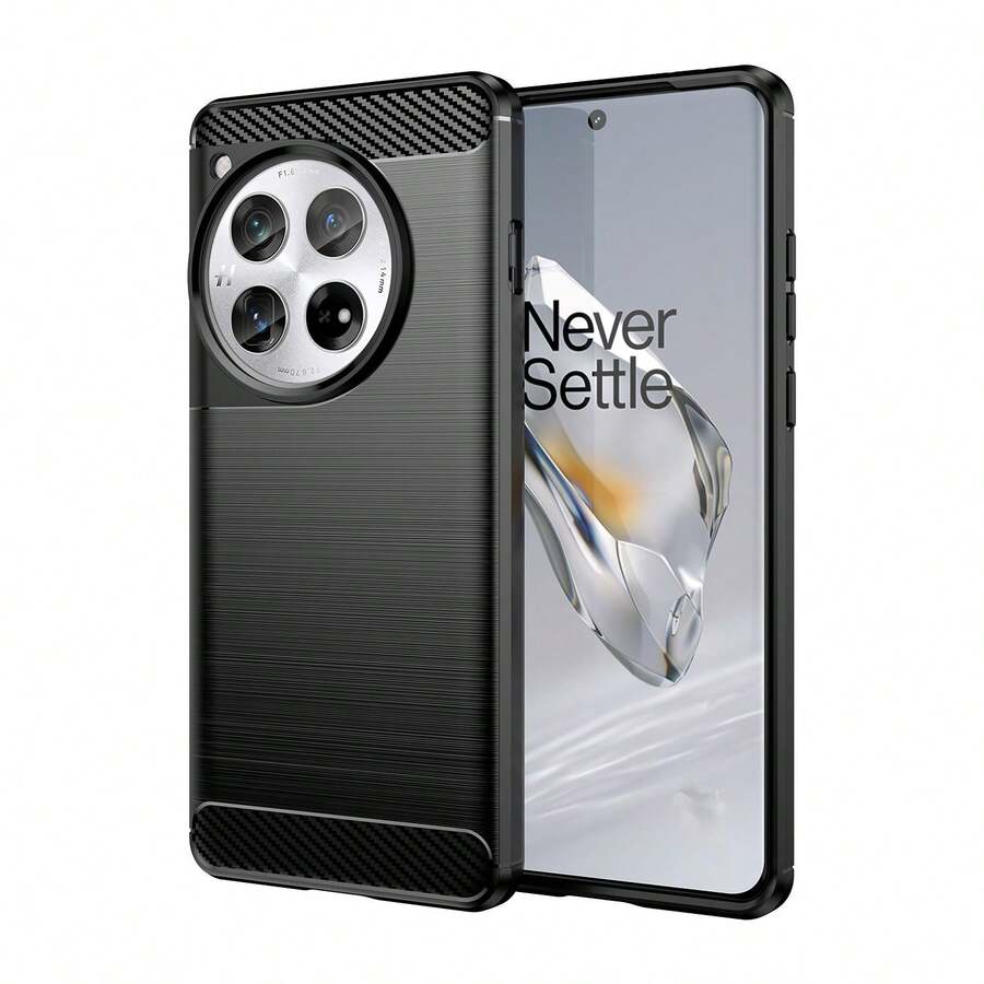 Max Power Digital Funda para móvil OnePlus 12 Carcasa Protectora Antigolpes Silicona Negra Diseño Fibra de Carbono Resistente Absorción de Choque [Compatible Carga Inalámbrica]