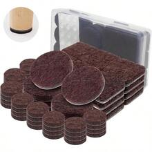 Almohadillas para Muebles 100 Pcs Protectores para Patas de Sillas Autoadhesivas Antideslizantes de Fieltro para Muebles Sin Ruido y Cortable para Tabla Sofá Proteger Los Pisos de Arañazos Marrón - Marrn - Ver 1