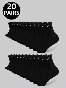 5/10/20/30 pares de calcetines casuales para hombres, calcetines hasta el tobillo, calcetines blancos, calcetines de invierno, calcetines negros, cómodos, deportivos casuales, 2 estilos disponibles (delgados/gruesos), talla: (35~39) (39~42)