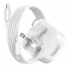 20W 快速充电适配器套装：1 X 英国插头 20W 快速充电器头 + 1 X 3.3 英尺/100 厘米快速充电线，兼容 14 Pro Max/14 Pro/14 Plus/14/13/12/11、iPad、系列壁式充电器适配器，适用于旅行、办公室、宿舍和家庭