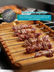15支装不锈钢烧烤签，多用途金属烤肉签，可重复使用，适用于户外烧烤和家庭聚会 - 彩色 - 查看 3