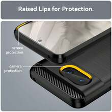 Max Power Digital Funda para móvil Google Pixel 8 Carcasa Protectora Antigolpes Silicona Negra Diseño Fibra de Carbono Resistente Absorción de Choque [Compatible Carga Inalámbrica] - Negro - Ver 7