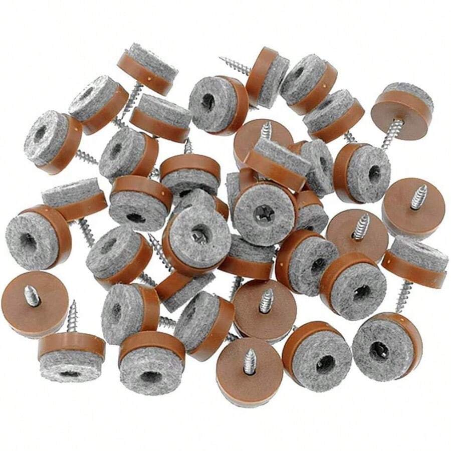 50 Almohadillas de Fieltro Deslizantes para Muebles Sillas Mesas Sofá - Protectores de Piso 24mm Marrón - Marrn - Ver 1