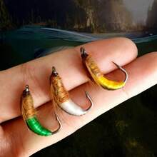 10个装优质手工黄铜/紫铜珠头石蛾拟饵，快速下沉，12-14号钩，适用于鳟鱼、鲈鱼、鲤鱼、鳊鱼等鱼类的石蛾若虫拟饵。 - 彩色 - 查看 9