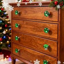 Christmas Theme Crystal Knobs, Holiday Season Cabinet Drawer Decorative Handles, Christmas Color Crystal Knobs Decor Dresser Drawers And Kitchen Cabinets, Wardrobe Doors, Furniture, Christmas Decoration - Multicolor - View 5