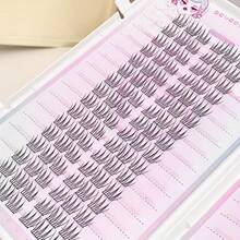 192 Clusters Short Lash Extension, Large Capacity, No Glue Needed, DIY Slouchy, C Curl, Eye-Lengthening, Segmented, Extended Lash, Natural & Realistic False Eyelashes, Reusable, Beginner Friendly, Suitable For Daily Wear And Cosplay, Length 10mm-14mm