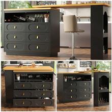 Bar Tables - Black + MDF - View 2