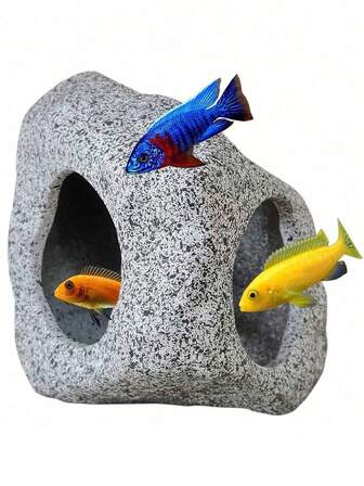 水族馆洞穴鱼缸装饰，用装饰石给你的鱼缸增添自然气息