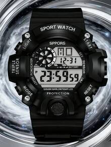 1pc Minimalist Fashion Arabic Numeral Round Dial Silicone Quartz Watch, Suitable As Birthday, Halloween, Christmas, Valentine's Day Gift - Black - View 9