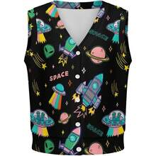 UFO Alien Space Planet - Chaleco de punto sin mangas con cuello en V para mujer - 2XL + Estilo-6 - Ver 4