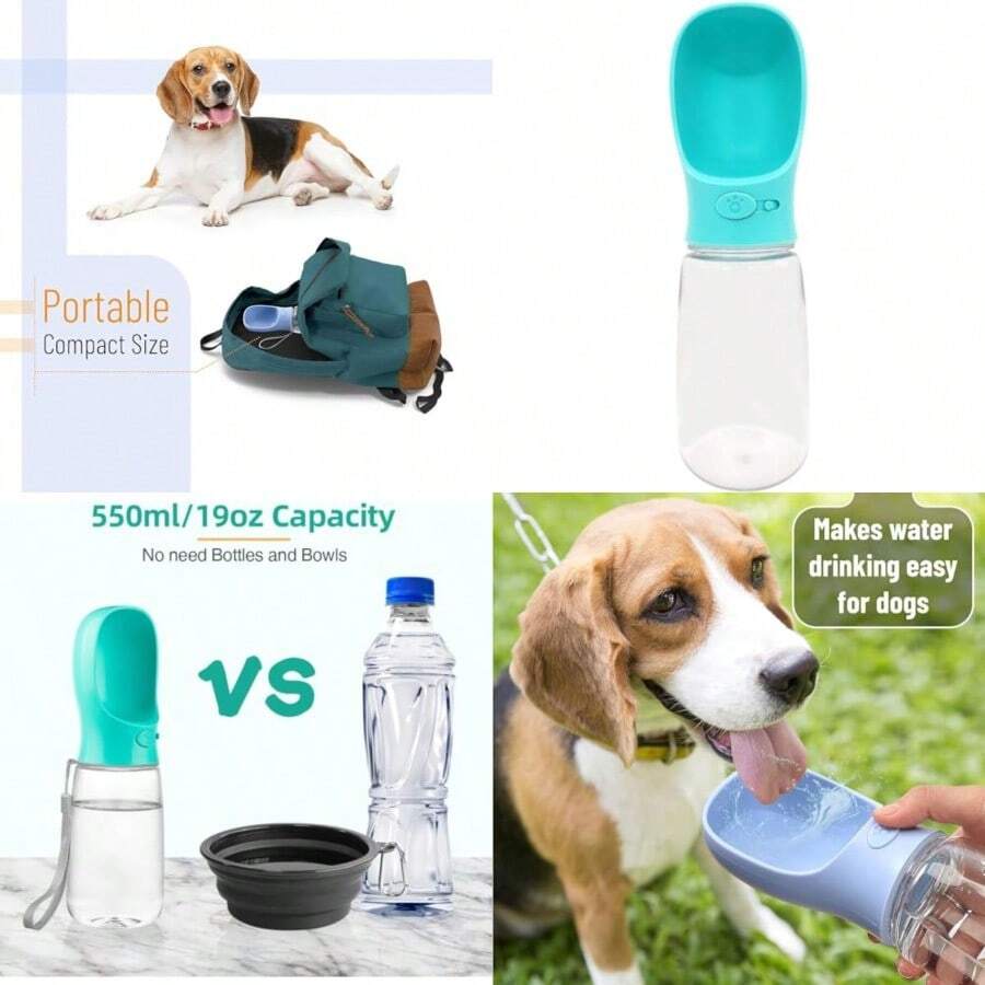 PZW Botella De Agua Portátil Para Perros Dispensador Plegable Para Caminar Senderismo Accesorios Para Cachorros Botella De Agua Para Perros Con Filtro De Carbón Activado A Prueba De Fugas Materiales8101 - 淺灰紫 - 查看 1