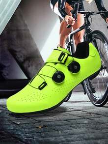 Professional Cycling Road Bike Sneakers Men's Route Shoes,Road Bike Speed Flat Sneakers Cycling Sneakers,Cycling Flats Non-Slip Cycling Shoes,Sports Shoes SPD Men's Non-Slip Mountain Bike Shoes Speed Shoes - Fluorescent Green - View 4