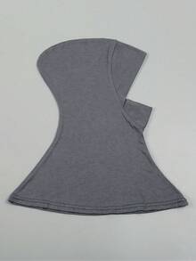 1件装女士时尚纯色弹力下巴遮盖围脖围巾 - 深灰色 - 查看 5