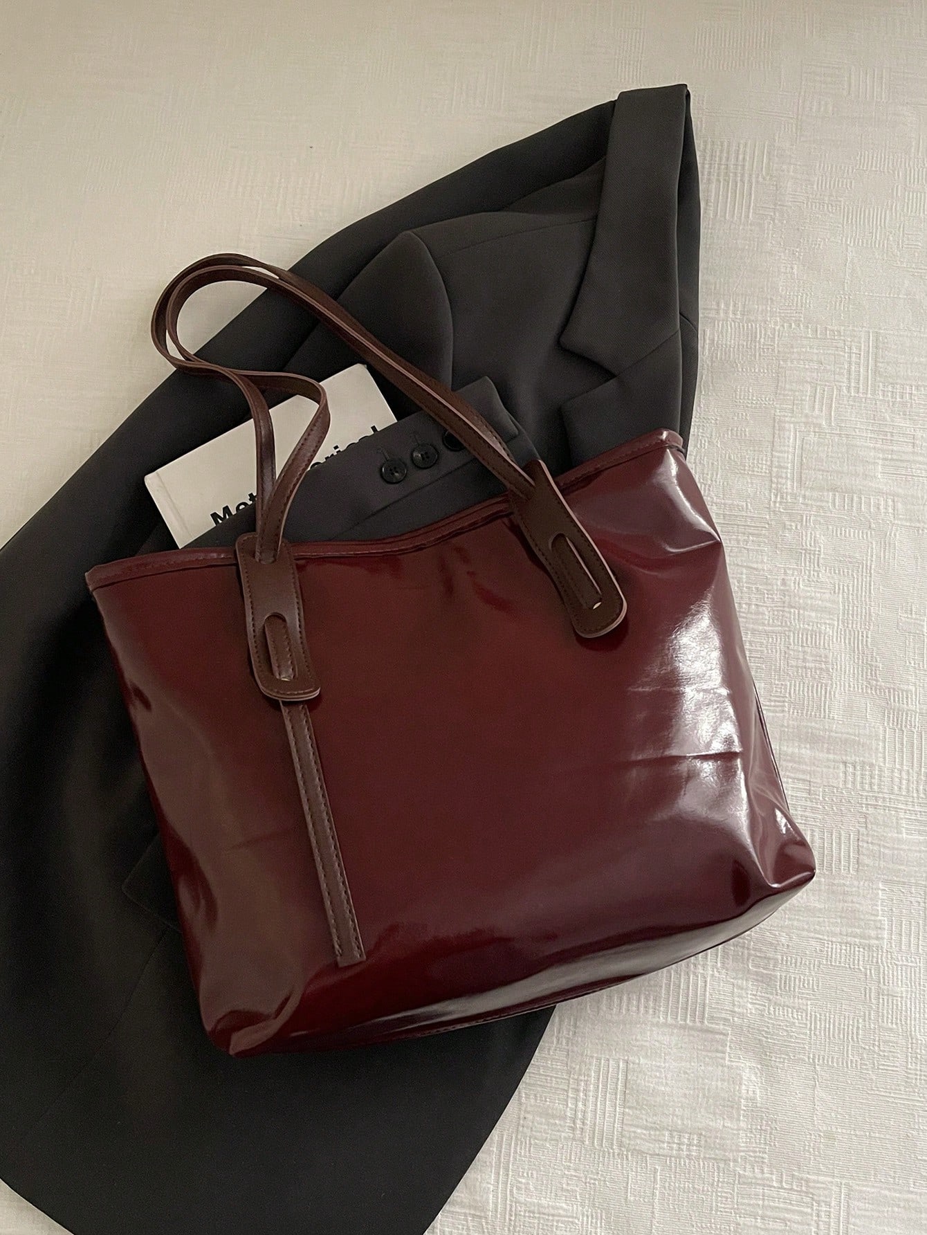 حقيبة يد كبيرة السعة بطباعة حرفية موضة جديدة للخري...