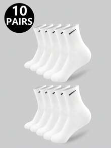 5/10/20/30 pares de calcetines casuales para hombres, calcetines hasta el tobillo, calcetines blancos, calcetines de invierno, calcetines negros, cómodos, deportivos casuales, 2 estilos disponibles (delgados/gruesos), talla: (35~39) (39~42)