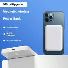 Batería portátil magnética de 10000mAh, delgada y compacta, alta capacidad, compatible con iOS - Plateado - Ver 5