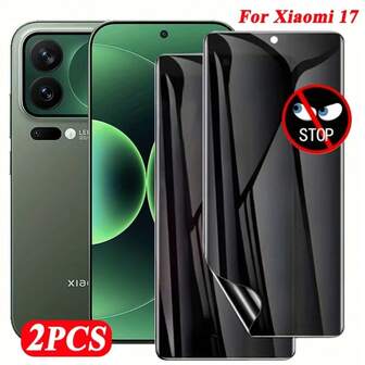 2pcs Full Coverage Privacy Screen Protector Film, Compatible With Xiaomi 17 Pro Max, 17 Pro, 17, 15T, 15T Pro, 15, 15S Pro, 15 Ultra, 15 Pro, 14T, 14T Pro, 13T Pro, 13T, High Sensitivity Touch Response, Smooth Surface, Flexible Material, Durable Film, Privacy Protection, Suitable For Privacy-Conscious Buyers, Mobile Phone Accessory Shoppers