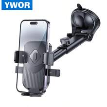 YWOR Car Suction Cup Phone Mount, Universal Phone Holders For Your Car Windshield/Dashboard/Window, Cell Phone Holder Car With Sticky Gel Pad, Compatible With All Cellphone