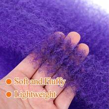 Springy Afro Twist Hair 24 Inch 3 Packs Purple Color Pre Fluffed Marley Twist Braiding Hair For ,Purple - Purple - View 5