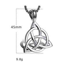 Celtic Knot Pendant Necklace Gold Silver Plated Unique Vintage Triangle Irish Good Luck Lightweight Triquetra Trinity Knot Geometric Chain Necklace For Women  Jewelry Gifts,Silver - 銀色 - 查看 6
