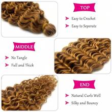 Color 27 Boho Hair Curly Wavy Braiding Hair Deep Ocean Wave Crochet Hair Honey Blonde Bohemian Braiding Hair Pre Stretched Synthetic Boho Crochet Braids Extensions For ,HoneyBlondeBohoHair - HoneyBlondeBohoHair - 查看 4