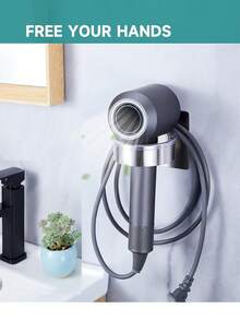 壁挂式吹风机架，无需钻孔的浴室收纳架，可放置直发器、卷发器、熨衣板，适用于沙龙和浴室装饰