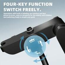 优雅黑色雨淋式花洒系统，四合一壁挂式龙头套装，包含雨淋式花洒头、手持花洒和浴缸出水嘴，哑光表面，强劲水流，带来水疗般的淋浴体验 - 黑色 - 查看 3