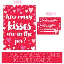 情人节派对游戏 - 猜猜有多少个吻？情人节爱心游戏 - 1面旗帜和30张猜谜卡 - 彩色 - 查看 7