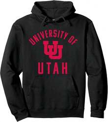 University Of Utah Utes Large One Color Pullover Hoodie - Black - View 1