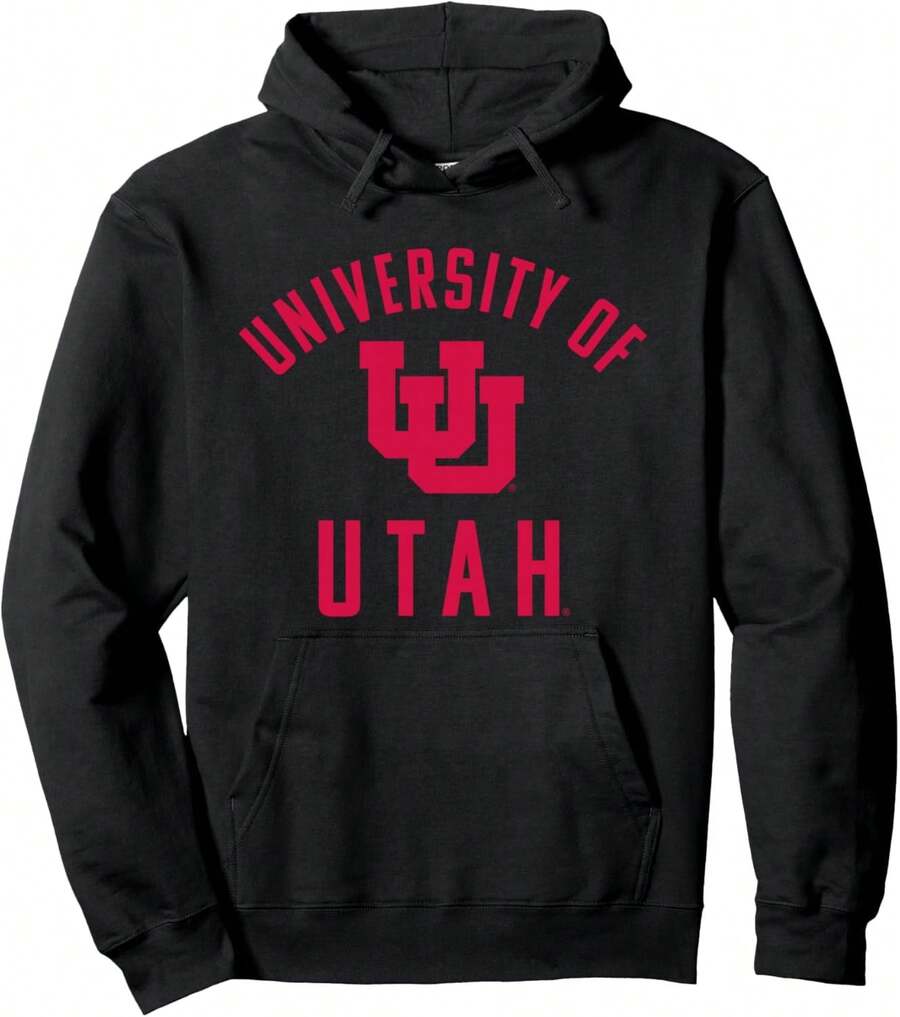 University Of Utah Utes Large One Color Pullover Hoodie - Black - View 1