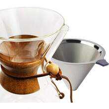 Pour Over Coffee Maker With Filter Subjectthree 34oz Glass Coffee Carafe Dripper Pourover Set For Home And Office Use 10 Cup/34 Oz Capacity Premium Glass Carafe With Built-In Filter Ideal For Specialty Coffee Brewing Easy To Clean And Reusable Perfect For Daily Coffee Enthusiasts And Gift Ideas - Transparent - View 2