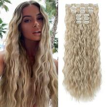 Clip In Hair Extensions,6PCS Hair Extensions Long Mermaid Waves Wavy Synthetic Clip On Hairpiece For Women 24 Inch (Natural Ash Blonde),NaturalAshBlonde - NaturalAshBlonde - Xem 2