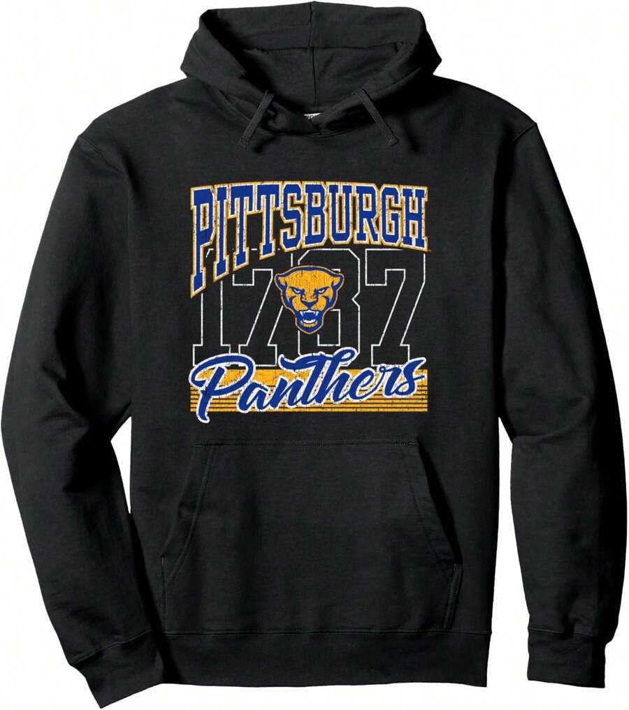 Pittsburgh Panthers Vintage 90's Rise Officially Licensed Pullover Hoodie - màu đen - Xem 1