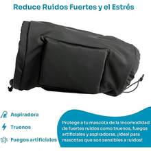 Orejeras Ruido para Perro Ajustable y Adaptable, Calmante para Perro con Protección Moldeable y Antirruido, Protector Anti Ansiedad Perros, Pirotecnia y Truenos (Negro, S) - Negro - Ver 3