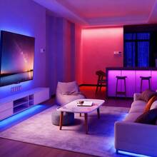 Tira de luz LED con control remoto - Alimentada por USB, luz de cambio de color, adecuada para dormitorio, sala de estar, juegos y decoración de fiestas - Cuenta con múltiples modos de cambio de color, función de control remoto, iluminación festiva, hermosa exhibición de luz, luz LED inteligente para dormitorio, tira de luz RGB con sincronización musical, equipada con control remoto de 44 teclas - Luz multicolor - Ver 10