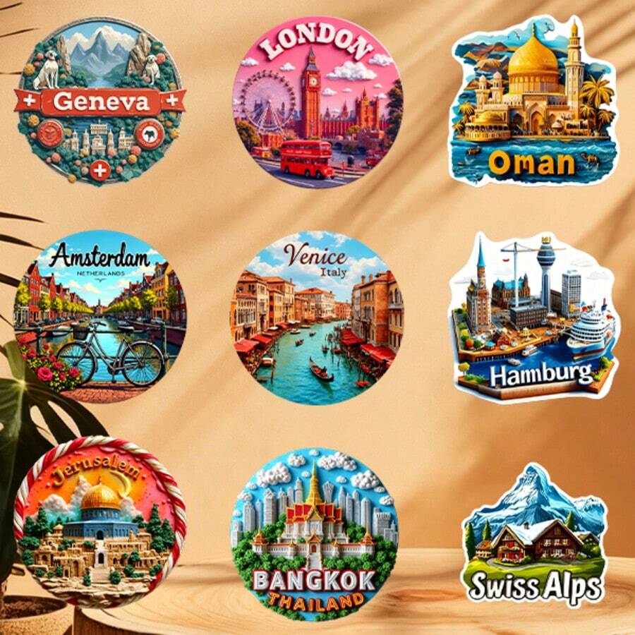 Nam châm dán hình biểu tượng kinh điển của Ý: Tranh in nghệ thuật Tháp nghiêng Pisa, quà lưu niệm tối giản và thanh lịch của Ý.