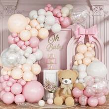 108-Piece Balloon Set, Including 18-Inch, 10-Inch, And 5-Inch Pink And White Latex Balloons - With Transparent Balloons, Suitable For Birthday Parties, Weddings, Kids' Birthday Party Decorations, Family Event Backdrop Decorations, Bridal Showers, Anniversary Celebrations, Graduation Parties, Back-To-School Season, Theme Parties, Wedding Season, And Spring Party Decorations - Multicolor - View 13