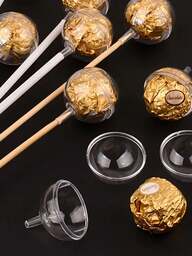 20pcs/10sets Round Chocolate Flower Stands, Suitable For Birthday Gifts, Party Favors, Valentine's Day, DIY Chocolate Bouquet Packaging, Wedding, Holiday Party Decor, Reusable Party Favors