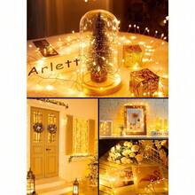 Luces de Navidad de hadas operadas por USB, 5 pies 100 LED con 8 modos y control remoto, luces de cuerda de alambre de plata tipo bengala para guirnaldas, habitaciones, dormitorios, manualidades, bodas y decoración de árboles de Navidad - Blanco cálido - Ver 5