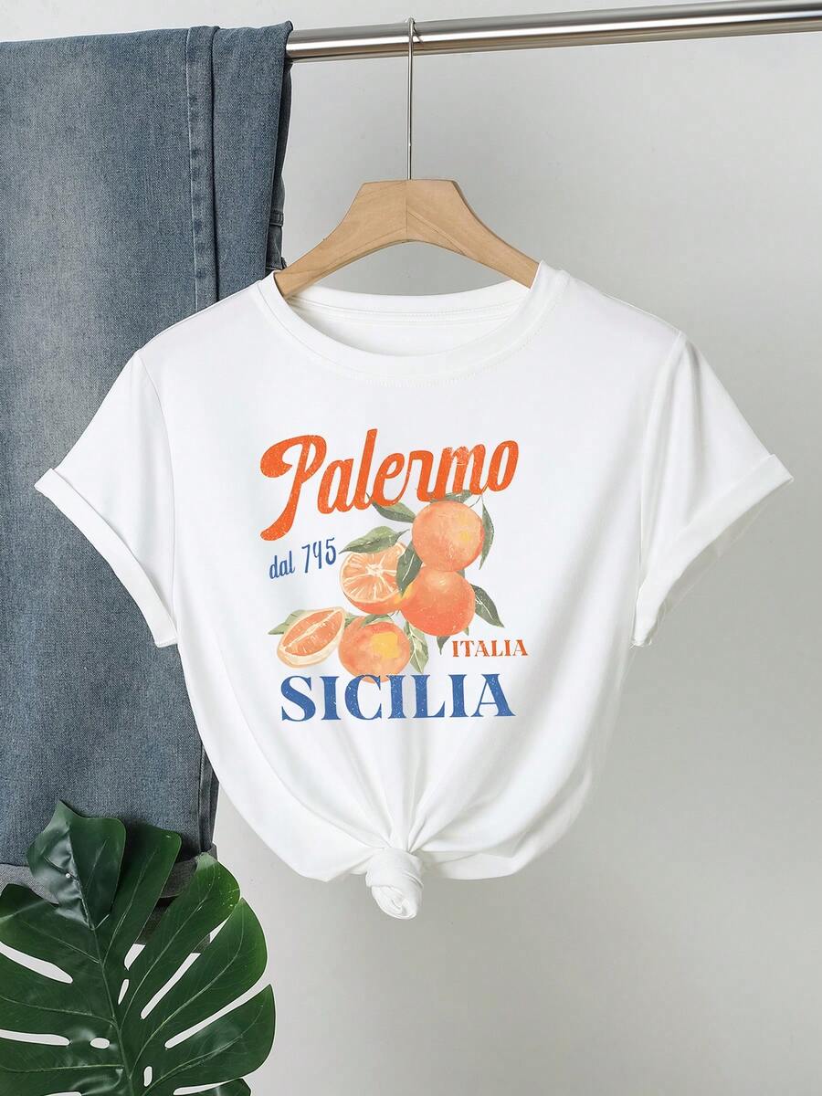 Casual Versatile Solid Color Crew Neck Short Sleeve T-Shirt - White - View 1