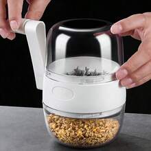 1pc Manual Food Chopper/Mincer - Portable Blender-Style Design, Semi-Automatic Operation, No Electricity Needed - Multi-Function Manual Garlic Nut Grinder - Ergonomic Handheld Food Chopper For Peanuts, Ginger, Onions, Etc. | Durable ABS And Stainless Steel Kitchen Tool - Multicolor - View 7