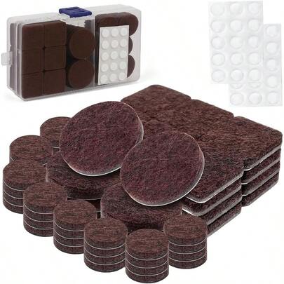100 Pcs Almohadillas para Mueblesen 3 Tamaños Protectores para Patas de Sillas Autoadhesivas Antideslizantes de Fieltro para Muebles Sin Ruido y Cortable para Tabla Sofá