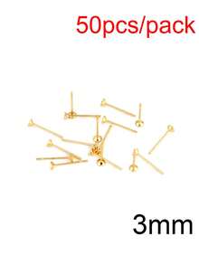 50-100pcs/Pack Stainless Steel Blank Earring Studs Base, Suitable For DIY Pearl Earring Jewelry Making - Accessories - View 11