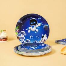Space Robot 16 Guests Party Supplies, Disposable Plates, Napkins And Cups, Suitable For Birthday, Wedding, Party, Family Picnic