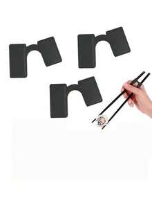 1/3/5/10PCS Beginner Plastic Chopstick Holder, Solid Color Reusable Chopstick Helper, Beginner Training Aid Tool, Suitable For All Ages, Reusable Kitchen Accessories, Help You Master The Use Of Chopsticks, Food Service Tools And Utensils.Christmas Gift - Black - View 11