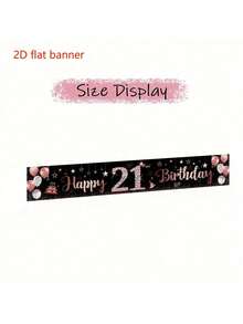 2 Striscioni piatti in poliestere Rimbol - Decorazioni versatili per feste in giardino per tutte le stagioni, Nero e oro rosa Felice 10°, 13°, 16°, 18°, 20°, 21° compleanno, Accessori durevoli per foto all'aperto - 1 - Visualizzare 6