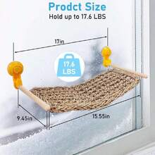Bearded Dragon Window Perch Reptile Window Haock Natural Seagrass Lizard Lounger Bed With Powerful Suction Cups Climbing Toys Tank Accessories For Gecko Chameleon Basking (15.75 * 7.87),29570066 - 淡紫色 - 查看 2