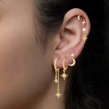 3-6个水钻耳夹，独特设计，高端大气，适合学生和女性佩戴，无需耳洞，日常佩戴。 - 三件式耳飾套裝 - 查看 16